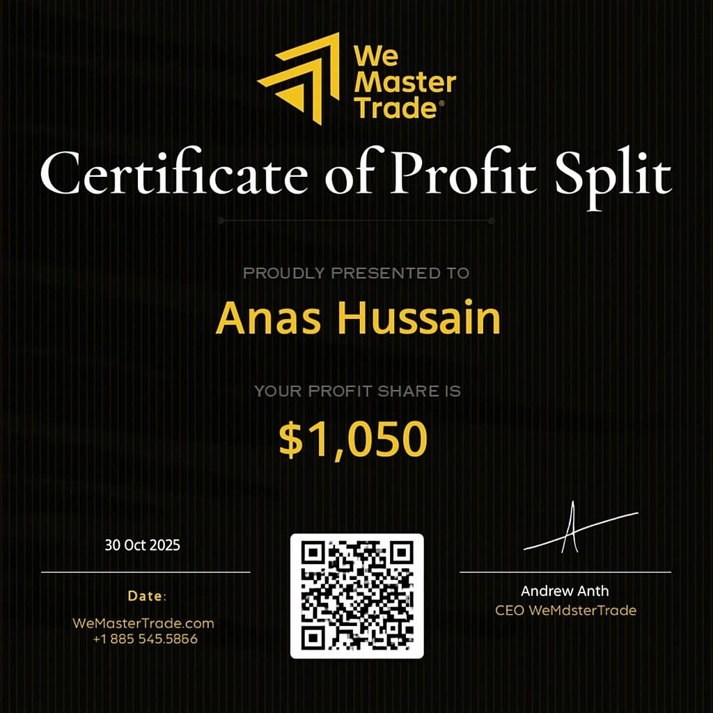 Payout certificate from WeMasterTrade