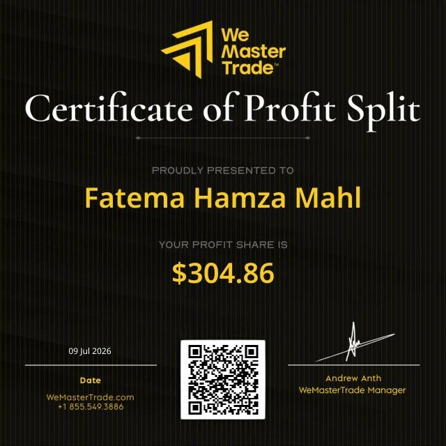 Payout certificate from WeMasterTrade